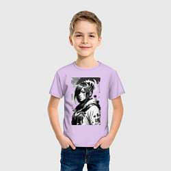 Футболка хлопковая детская Крутая деваха - аниме - нейросеть, цвет: лаванда — фото 2