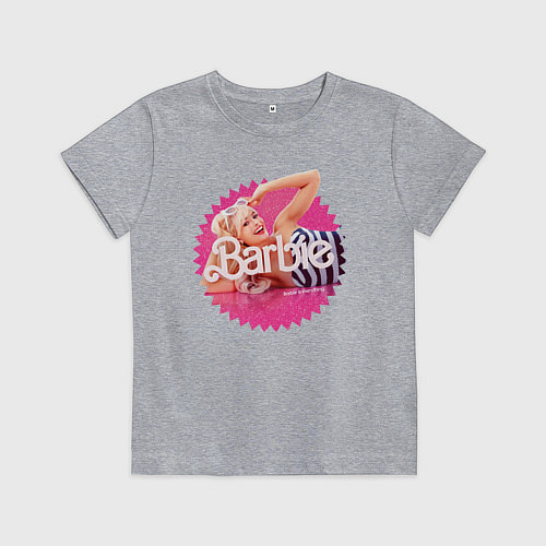 Детская футболка Марго Робби Барби / Меланж – фото 1