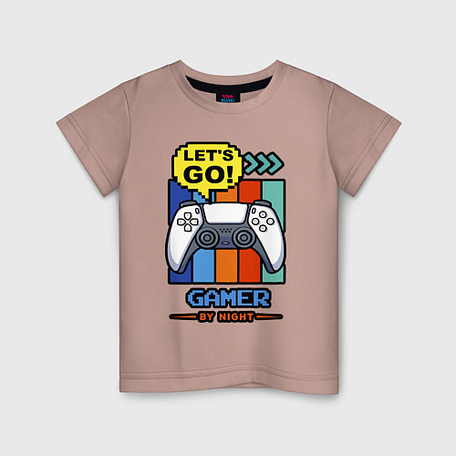 Детская футболка Gamer by night / Пыльно-розовый – фото 1