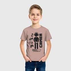 Футболка хлопковая детская Игроман, цвет: пыльно-розовый — фото 2