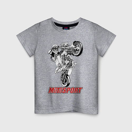Детская футболка Motosport girl / Меланж – фото 1