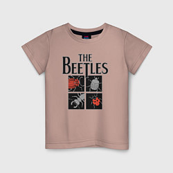 Футболка хлопковая детская Beetles, цвет: пыльно-розовый