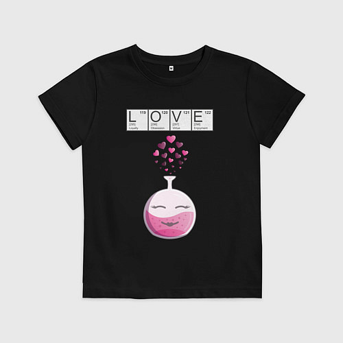 Детская футболка Химия любви - для нее / Черный – фото 1