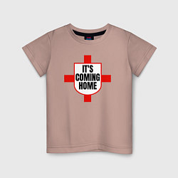 Футболка хлопковая детская England coming home, цвет: пыльно-розовый