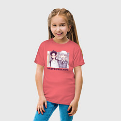 Футболка хлопковая детская Suguru & Satoru, цвет: коралловый — фото 2