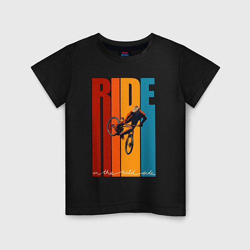 Детская футболка MTB - ride / Черный – фото 1