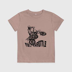 Футболка хлопковая детская Полный газ, цвет: пыльно-розовый