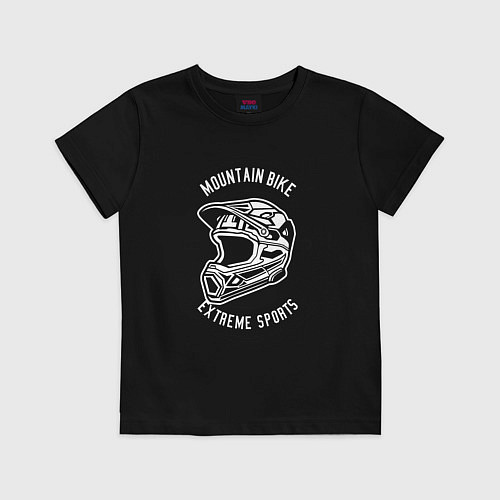Детская футболка Mountain bike helmet / Черный – фото 1