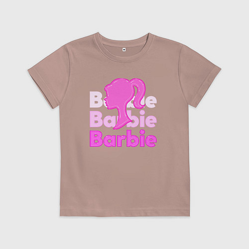 Детская футболка Логотип Барби объемный / Пыльно-розовый – фото 1