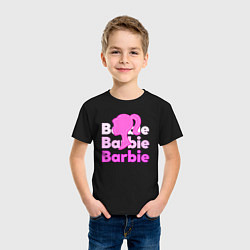 Футболка хлопковая детская Логотип Барби объемный, цвет: черный — фото 2