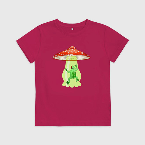Детская футболка Лягушка НЛО / Маджента – фото 1
