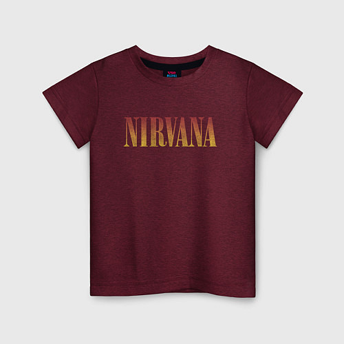 Детская футболка Nirvana logo / Меланж-бордовый – фото 1