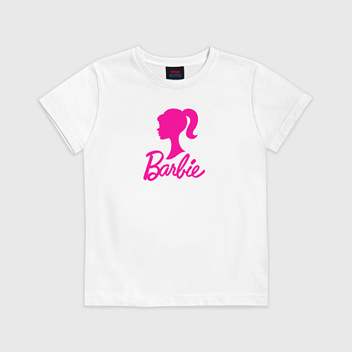 Детская футболка Розовый логотип Барби / Белый – фото 1