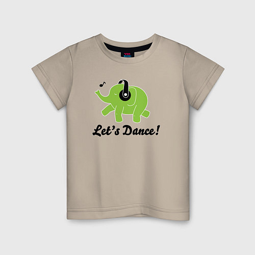 Детская футболка Слоник танцуй / Миндальный – фото 1