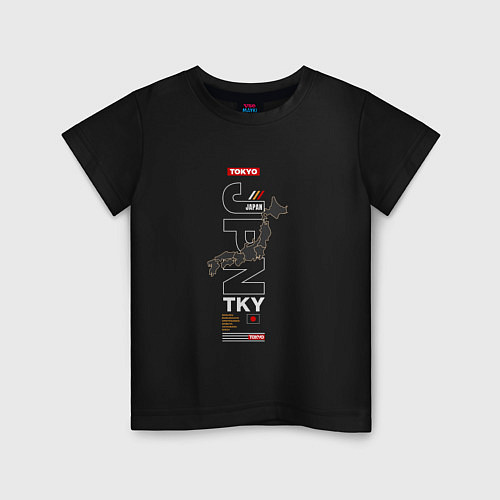 Детская футболка Japan Tokyo map / Черный – фото 1