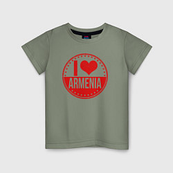 Футболка хлопковая детская Love Armenia, цвет: авокадо