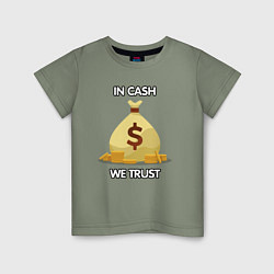 Футболка хлопковая детская In cash we trust, цвет: авокадо