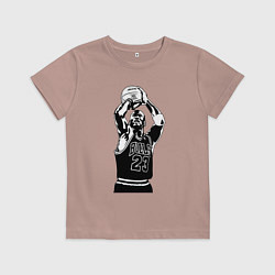 Детская футболка Майкл Джордан бросает мяч