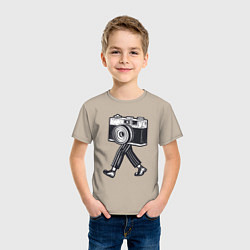 Футболка хлопковая детская Бродячий фотограф, цвет: миндальный — фото 2