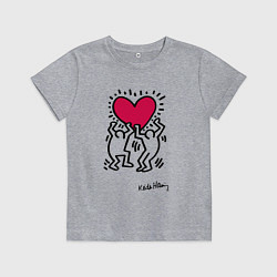 Детская футболка Человечки с сердцем - поп арт Кит Харинг