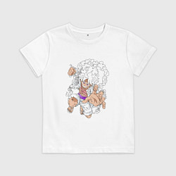 Футболка хлопковая детская Луффи - gear 5, цвет: белый