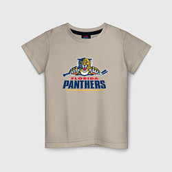 Футболка хлопковая детская Florida panthers - hockey team, цвет: миндальный