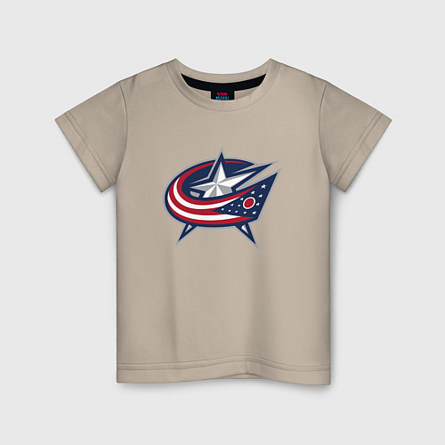 Детская футболка Columbus blue jackets - hockey team - emblem / Миндальный – фото 1