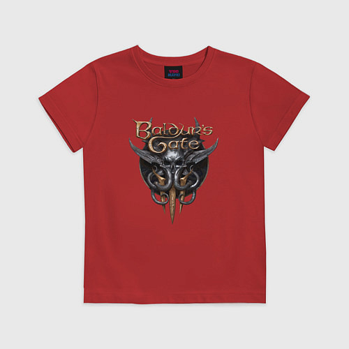 Детская футболка Baldurs Gate 3 - logotype / Красный – фото 1