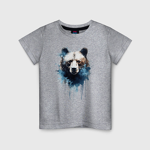 Детская футболка Граффити с медведем / Меланж – фото 1