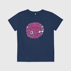 Футболка хлопковая детская Когда сомневаешься иди на тренировку, цвет: тёмно-синий