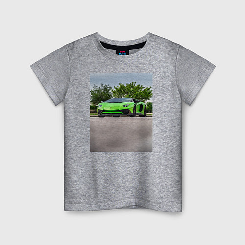 Детская футболка Спорткар на трассе / Меланж – фото 1