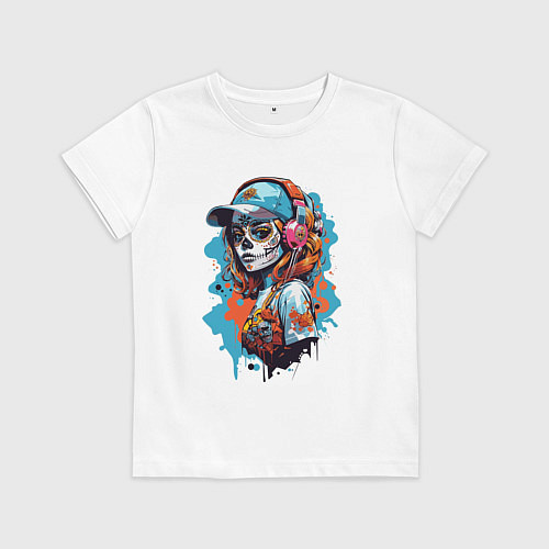 Детская футболка Девушка калавера / Белый – фото 1