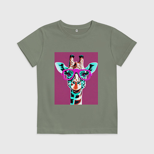 Детская футболка Жирафа в розовых очках / Авокадо – фото 1