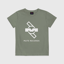 Футболка хлопковая детская Depeche Mode Mute Records Logo, цвет: авокадо