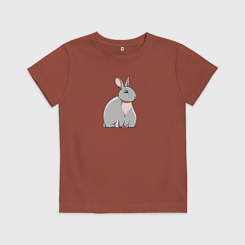 Детская футболка Заяц полный / Кирпичный – фото 1