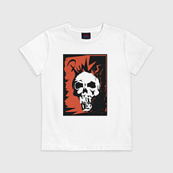 Футболка хлопковая детская Punks skull, цвет: белый