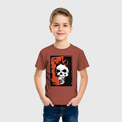 Футболка хлопковая детская Punks skull, цвет: кирпичный — фото 2