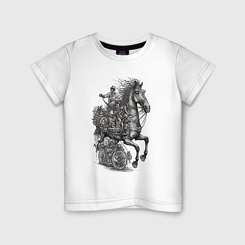 Детская футболка Конь педальный / Белый – фото 1