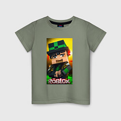 Футболка хлопковая детская Roblox green man, цвет: авокадо