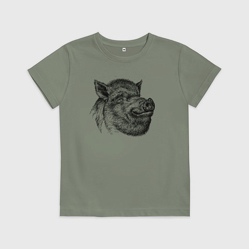 Детская футболка Кабан жирный / Авокадо – фото 1