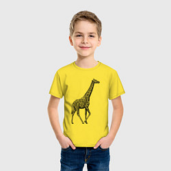 Футболка хлопковая детская Жираф гуляет, цвет: желтый — фото 2