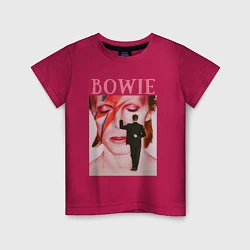 Футболка хлопковая детская David Bowie 90 Aladdin Sane, цвет: маджента