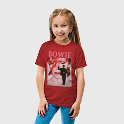 Футболка хлопковая детская David Bowie 90 Aladdin Sane, цвет: красный — фото 2