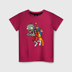 Футболка хлопковая детская Зомби на джетпаке, цвет: маджента