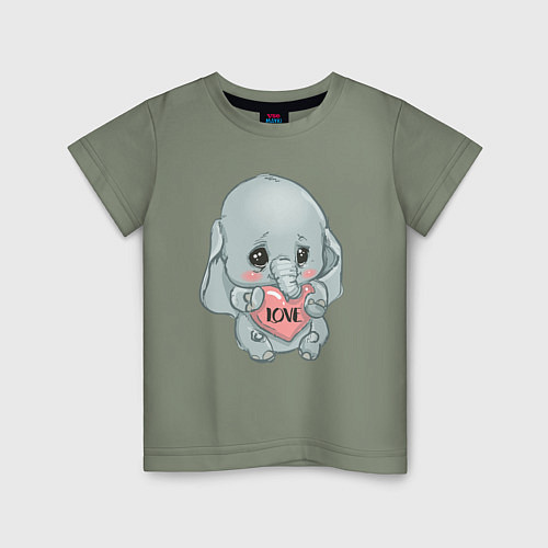 Детская футболка Слоник с сердцем / Авокадо – фото 1