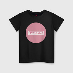 Футболка хлопковая детская Black pink - emblem - group, цвет: черный