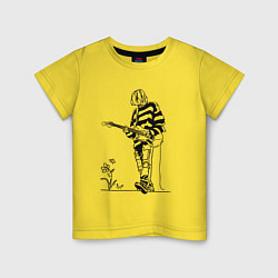 Футболка хлопковая детская Kurt Cobain - Nirvana, цвет: желтый