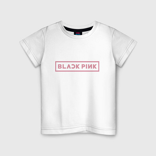 Детская футболка Black pink - logotype - South Korea / Белый – фото 1