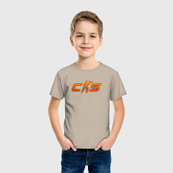 Футболка хлопковая детская CS 2 orange logo, цвет: миндальный — фото 2