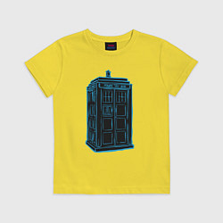 Футболка хлопковая детская Black tardis, цвет: желтый